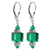 Green Multifaceted Austrian Crystal 925 Sterling Silver Drop Earrings - Gem Avenue