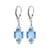 Sky Blue Multifaceted Austrian Crystal 925 Sterling Silver Drop Earrings - Gem Avenue