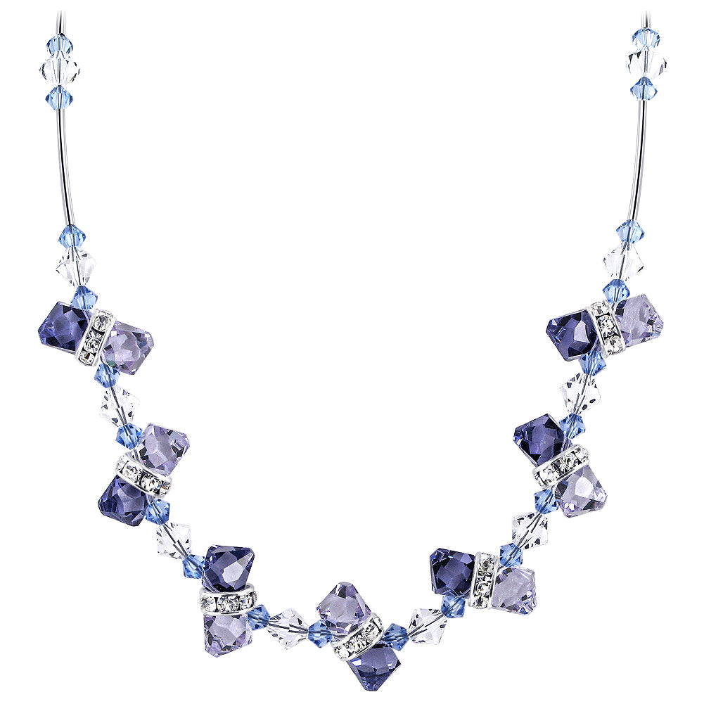 925 Sterling Silver Multicolor Austrian Crystal Necklace for Women-Gem Avenue