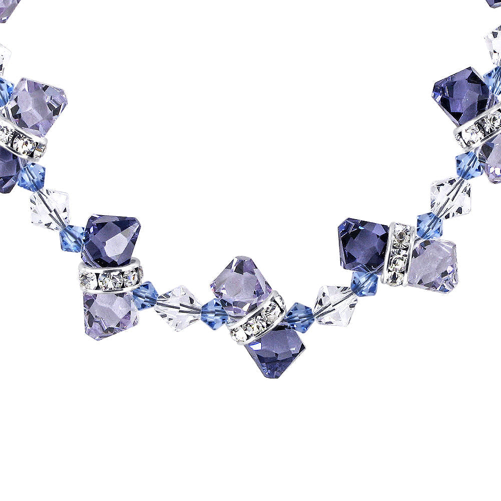 925 Sterling Silver Multicolor Austrian Crystal Necklace for Women-Gem Avenue