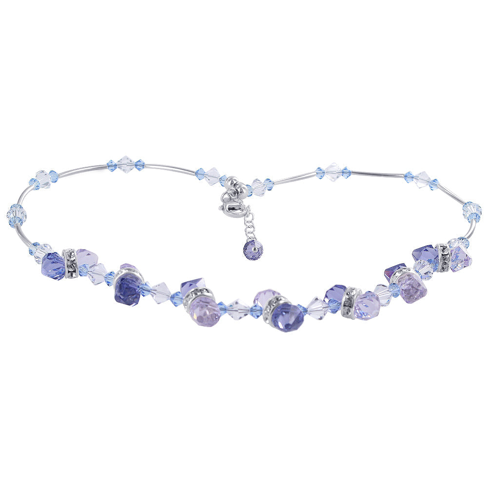 925 Sterling Silver Multicolor Austrian Crystal Necklace for Women-Gem Avenue