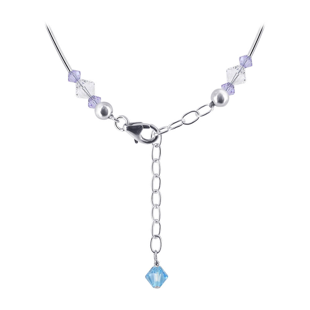 925 Sterling Silver Multicolor Austrian Crystals Necklace - Gem Avenue