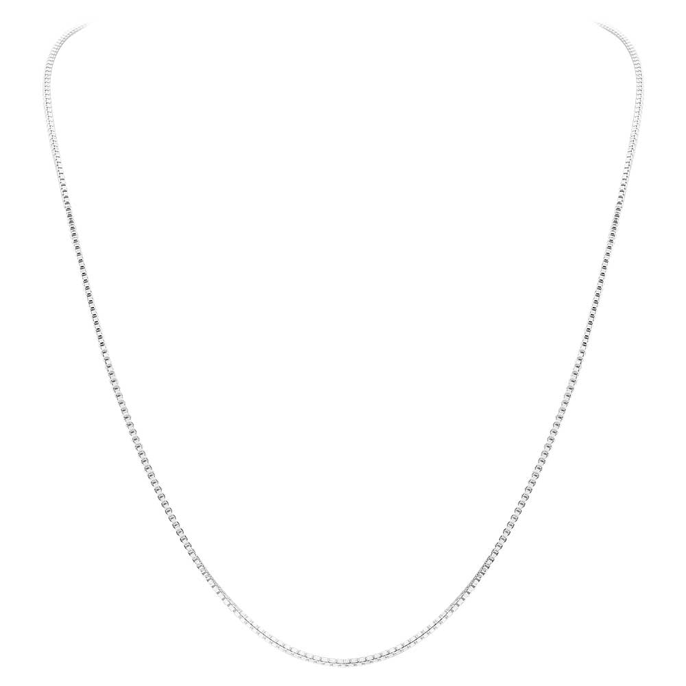 Italian 925 Sterling Silver Sturdy Box Link Chain Necklace - Gem Avenue