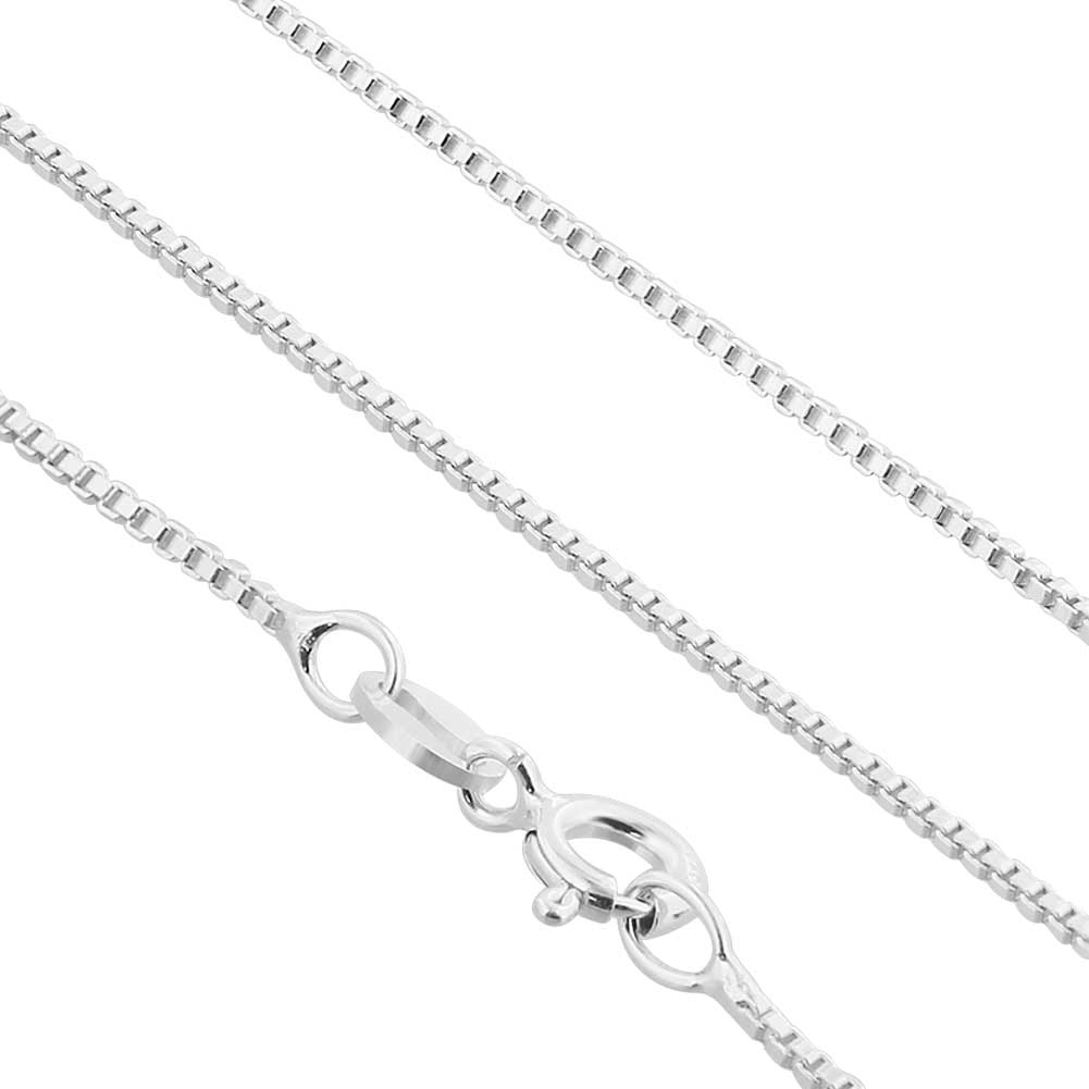 Italian 925 Sterling Silver Sturdy Box Link Chain Necklace - Gem Avenue