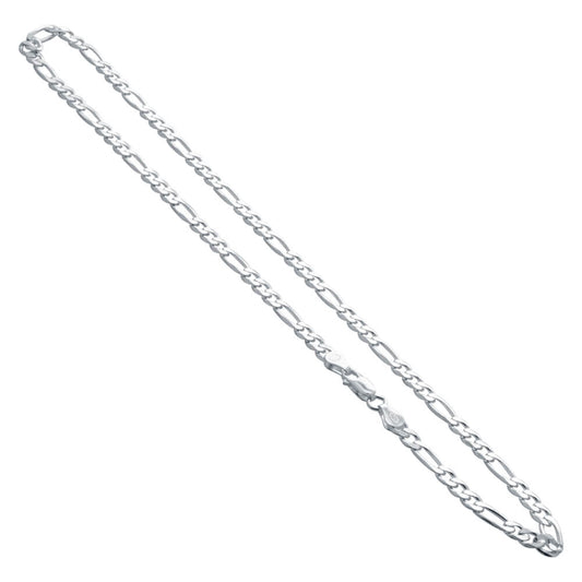 Italian 925 Sterling Silver Figaro Link Chain Necklace - Gem Avenue