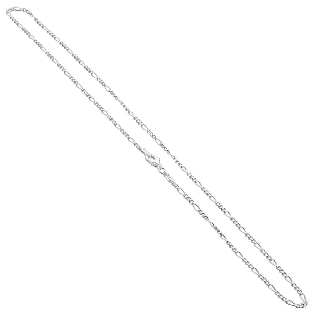 Italian 925 Sterling Silver Figaro Link Chain Necklace - Gem Avenue