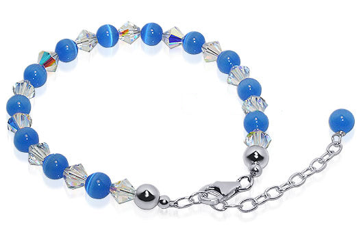Gemstone Beads & Austrian Crystals Bracelet - Gem Avenue