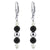 Black Onyx & Clear Austrian Crystals 925 Sterling Silver Drop Earrings - Gem Avenue