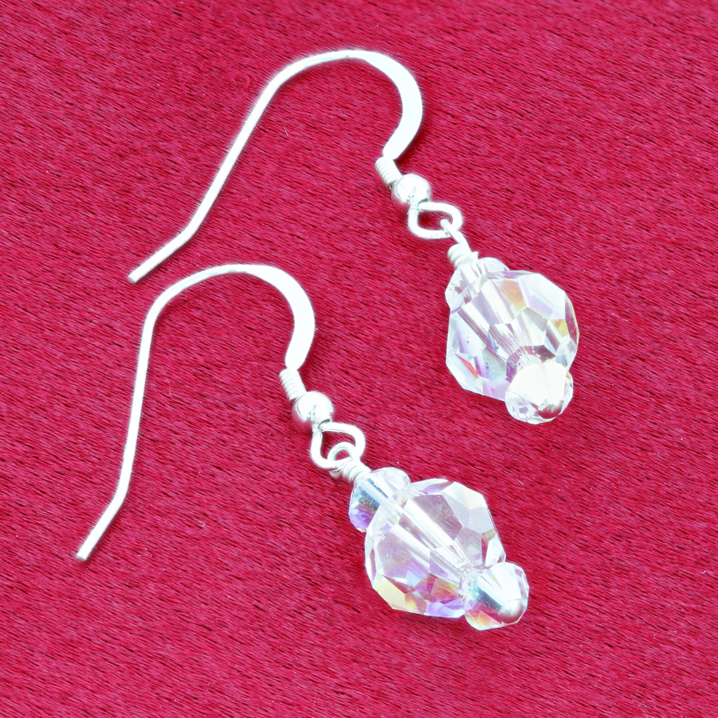 Clear AB Austrian Crystals 925 Sterling Silver Drop Earrings - Gem Avenue