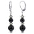 Simulated Hematite with Austrian Crystals 925 Sterling Silver Drop Earrings - Gem Avenue