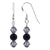 Black Austrian Crystals with Black Onyx 925 Sterling Silver Drop Earrings - Gem Avenue