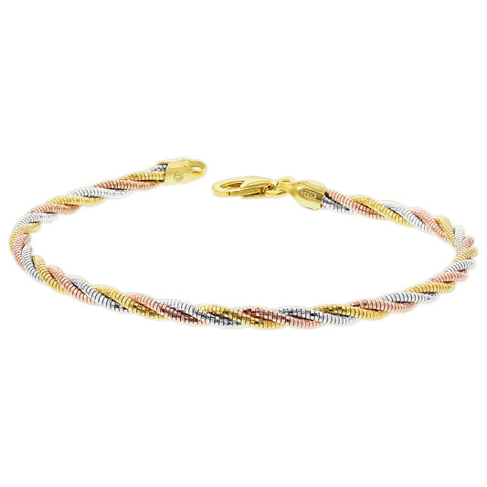 925 Sterling Silver Rope Chain Bracelet with Lobster Clasp - Gem Avenue
