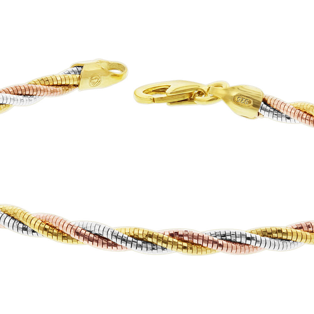 925 Sterling Silver Rope Chain Bracelet with Lobster Clasp - Gem Avenue