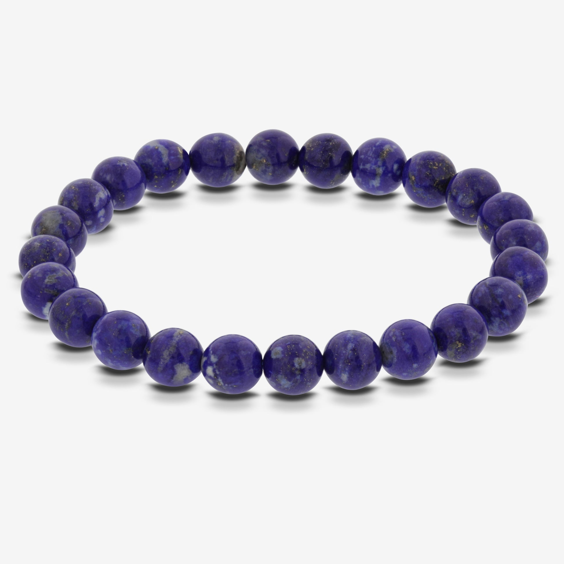Lapis Lazuli Gemstone Bead Handmade Stretch Bracelet - Gem Avenue