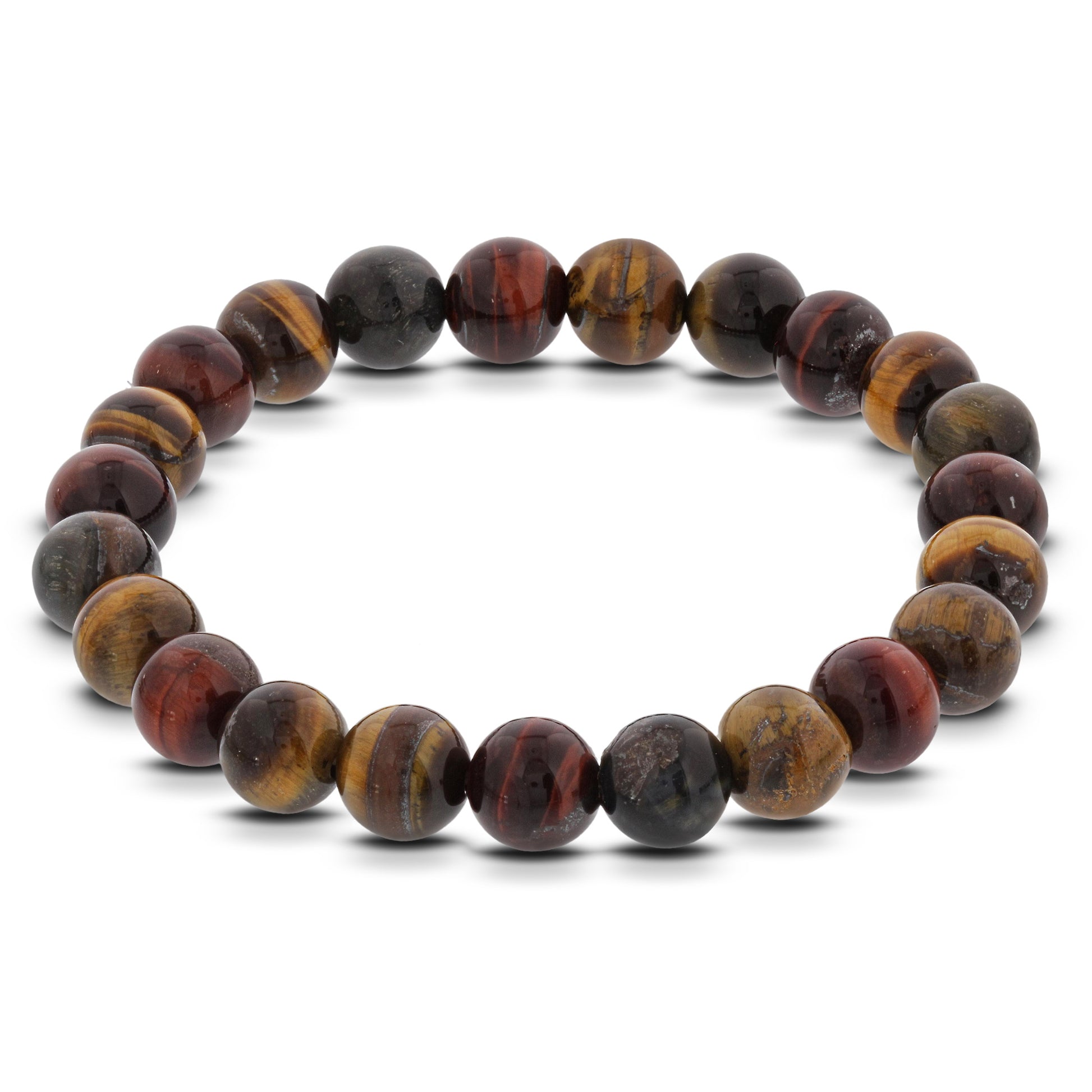 Brown Tiger Eye Bead Handmade Stretch Bracelet - Gem Avenue