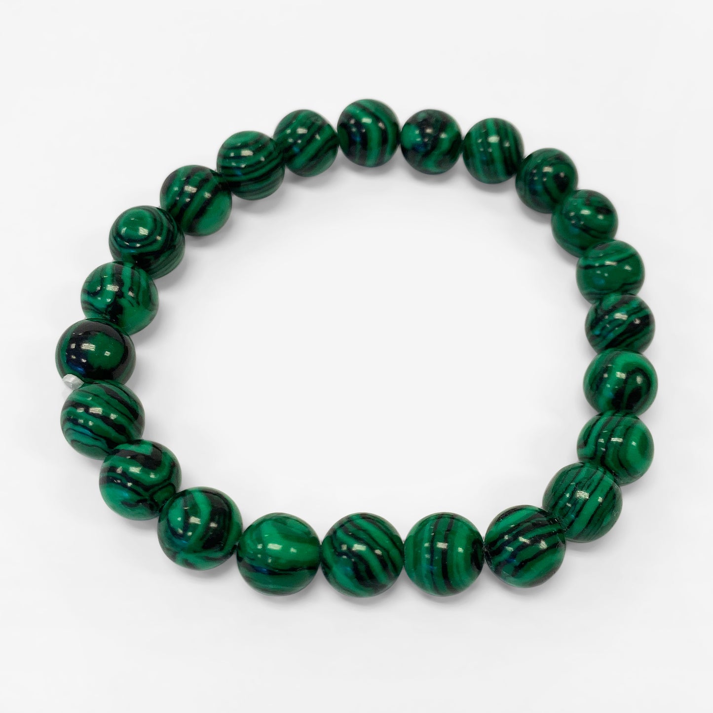 Natural Malachite Bead Handmade Stretch Bracelet - Gem Avenue