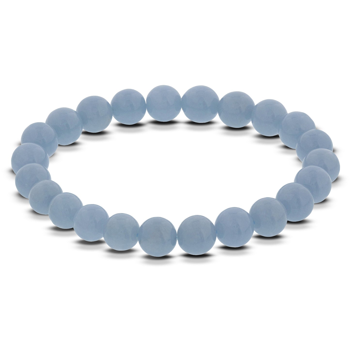 Angelite Gemstone Bead Handmade Stretch Bracelet - Gem Avenue