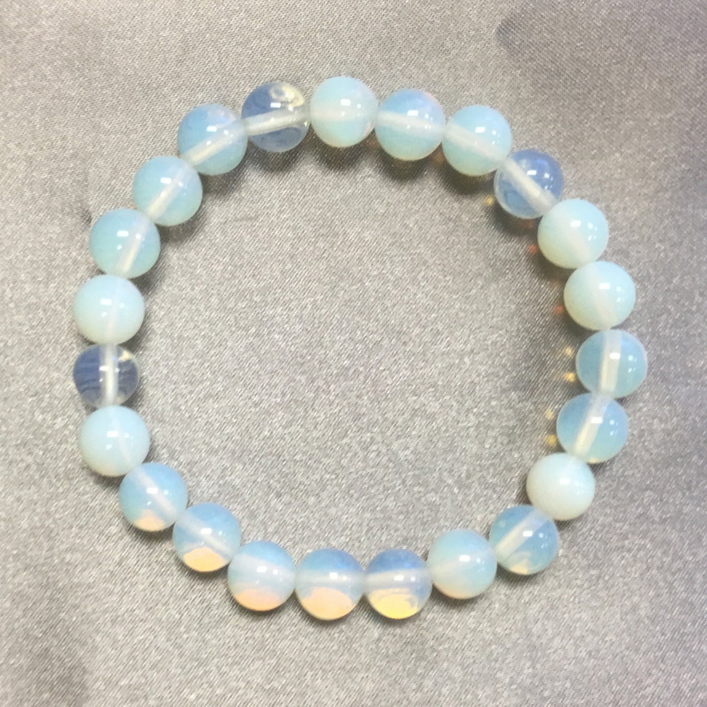 Opalite Gemstone Bead Handmade Stretch Bracelet - Gem Avenue