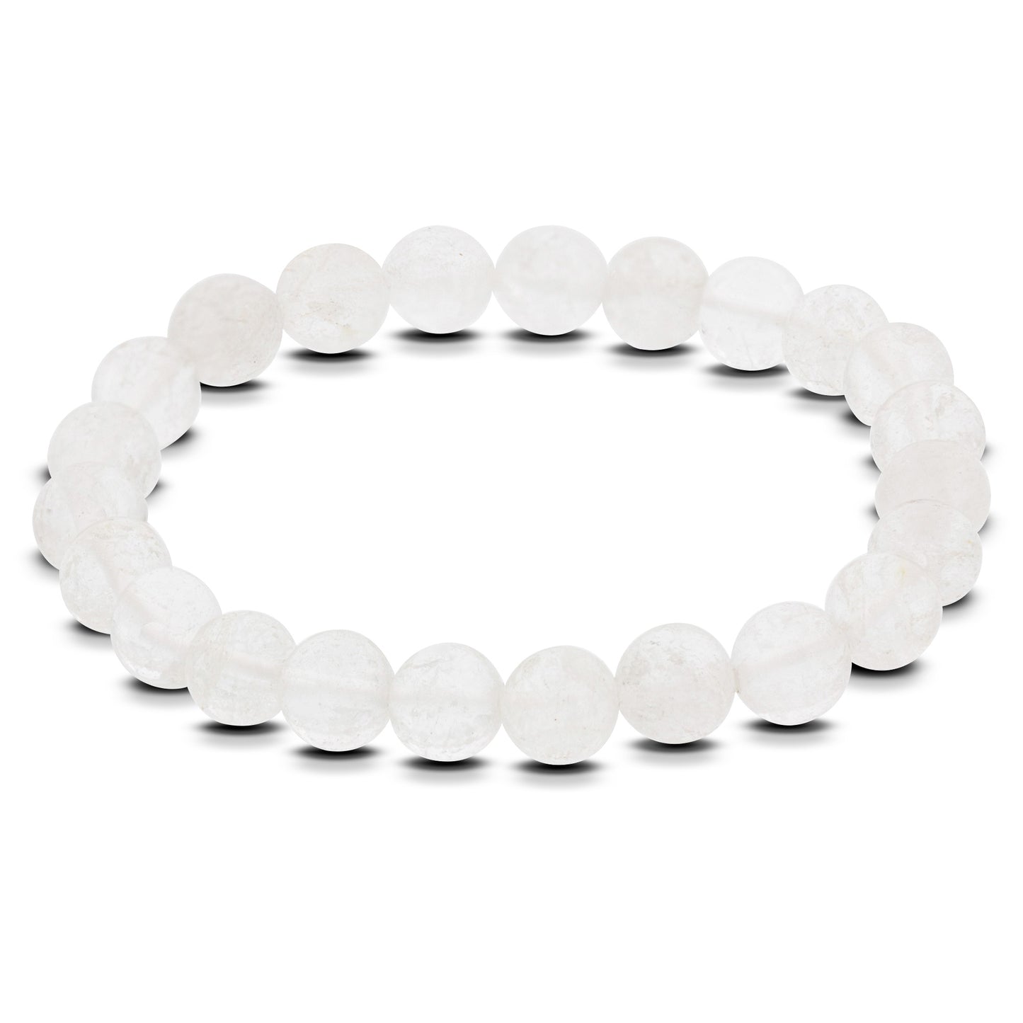 Clear Crystal Gemstone Bead Handmade Stretch Bracelet - Gem Avenue