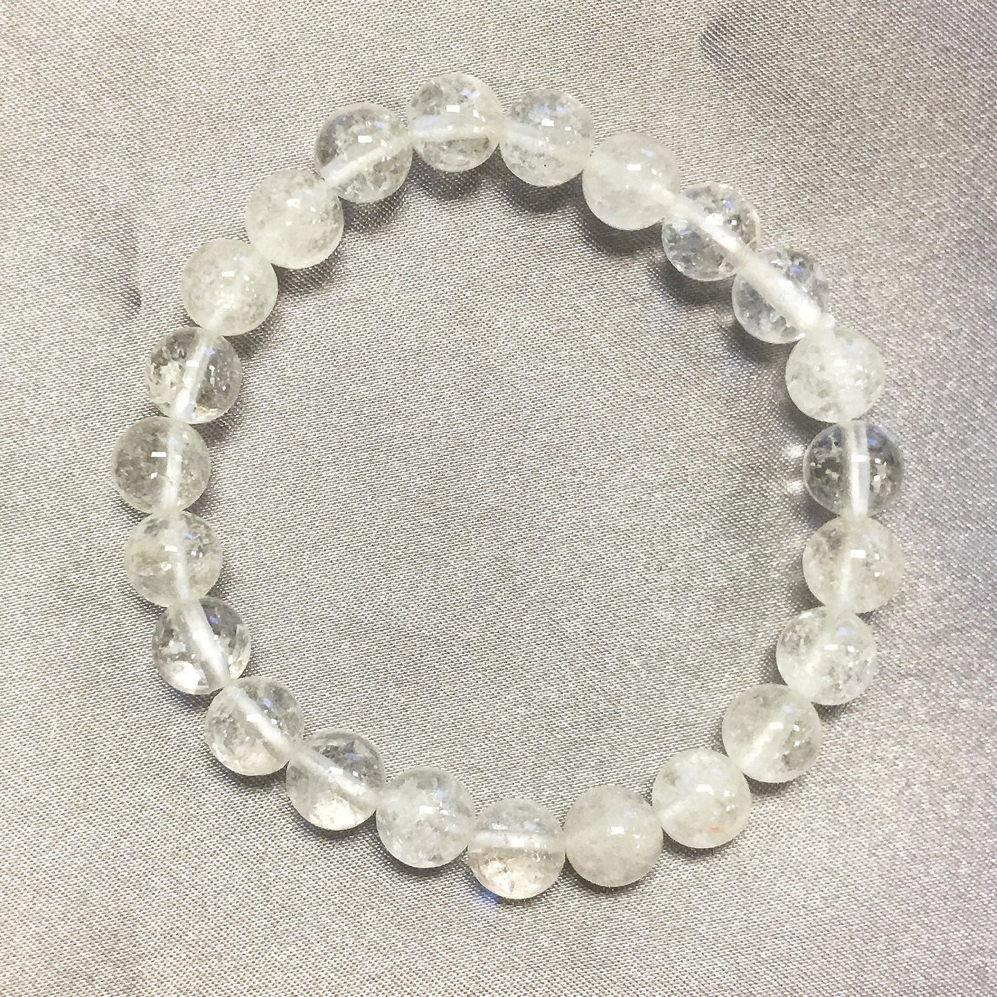 Clear Crystal Gemstone Bead Handmade Stretch Bracelet - Gem Avenue