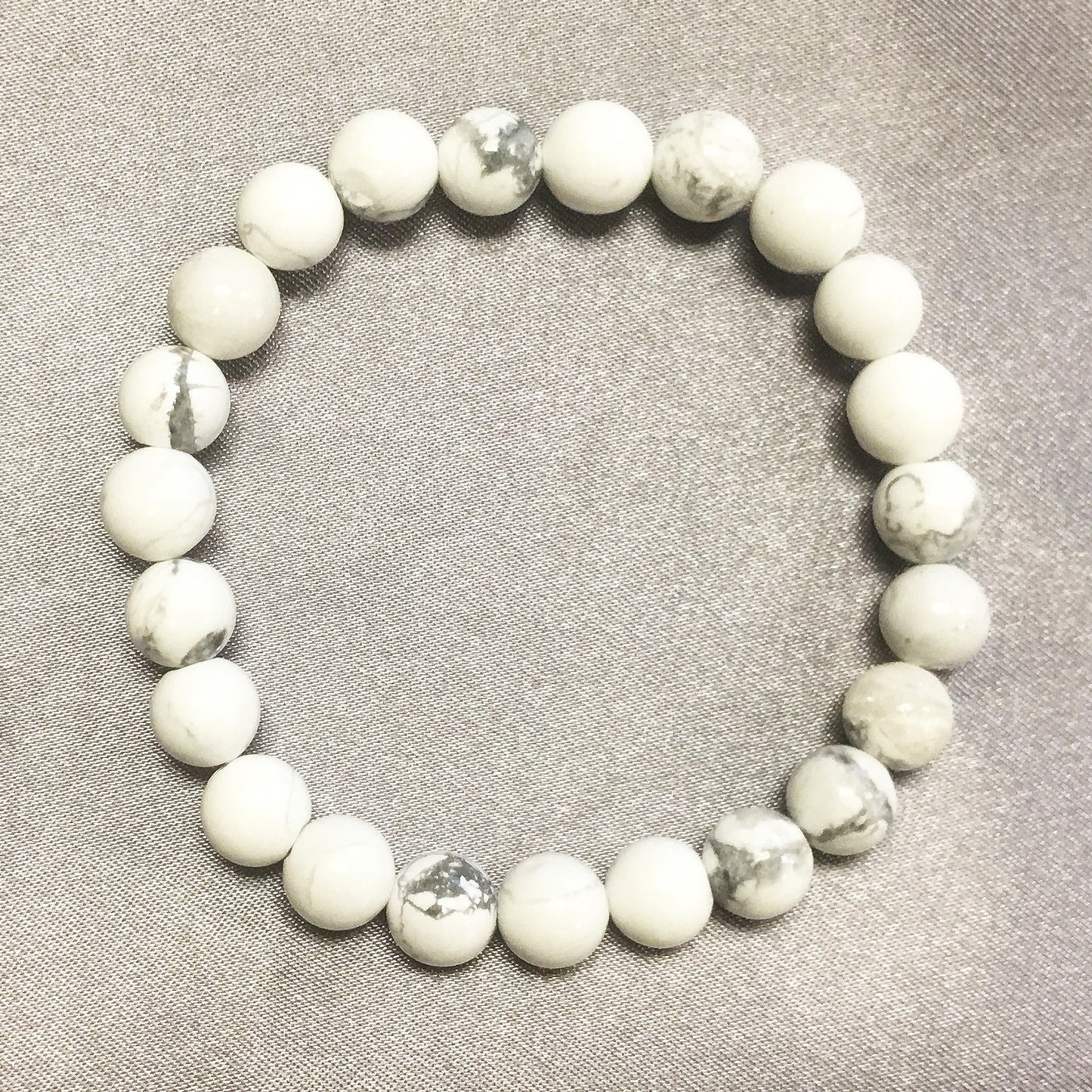 Howlite Gemstone Bead Handmade Stretch Bracelet - Gem Avenue