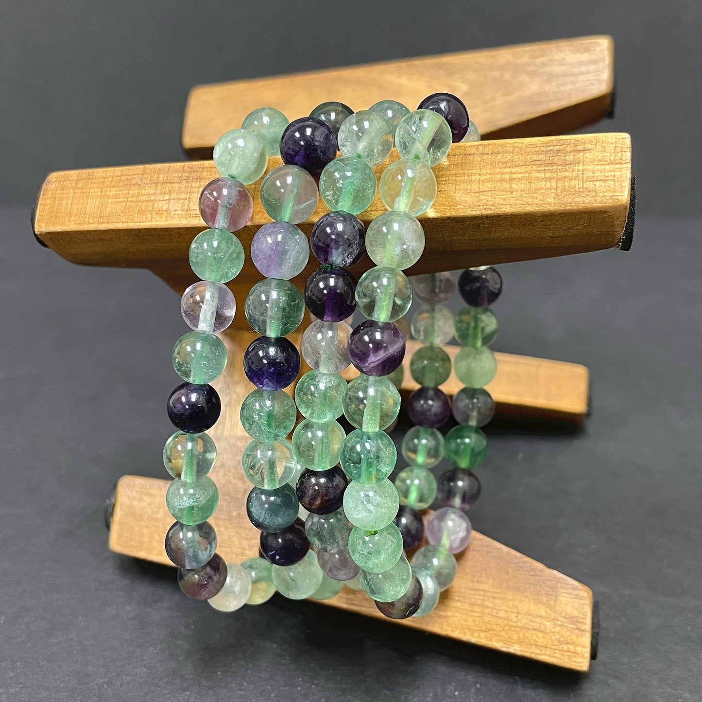 Fluorite Gemstone Unisex Handmade Stretch Bracelet - Gem Avenue