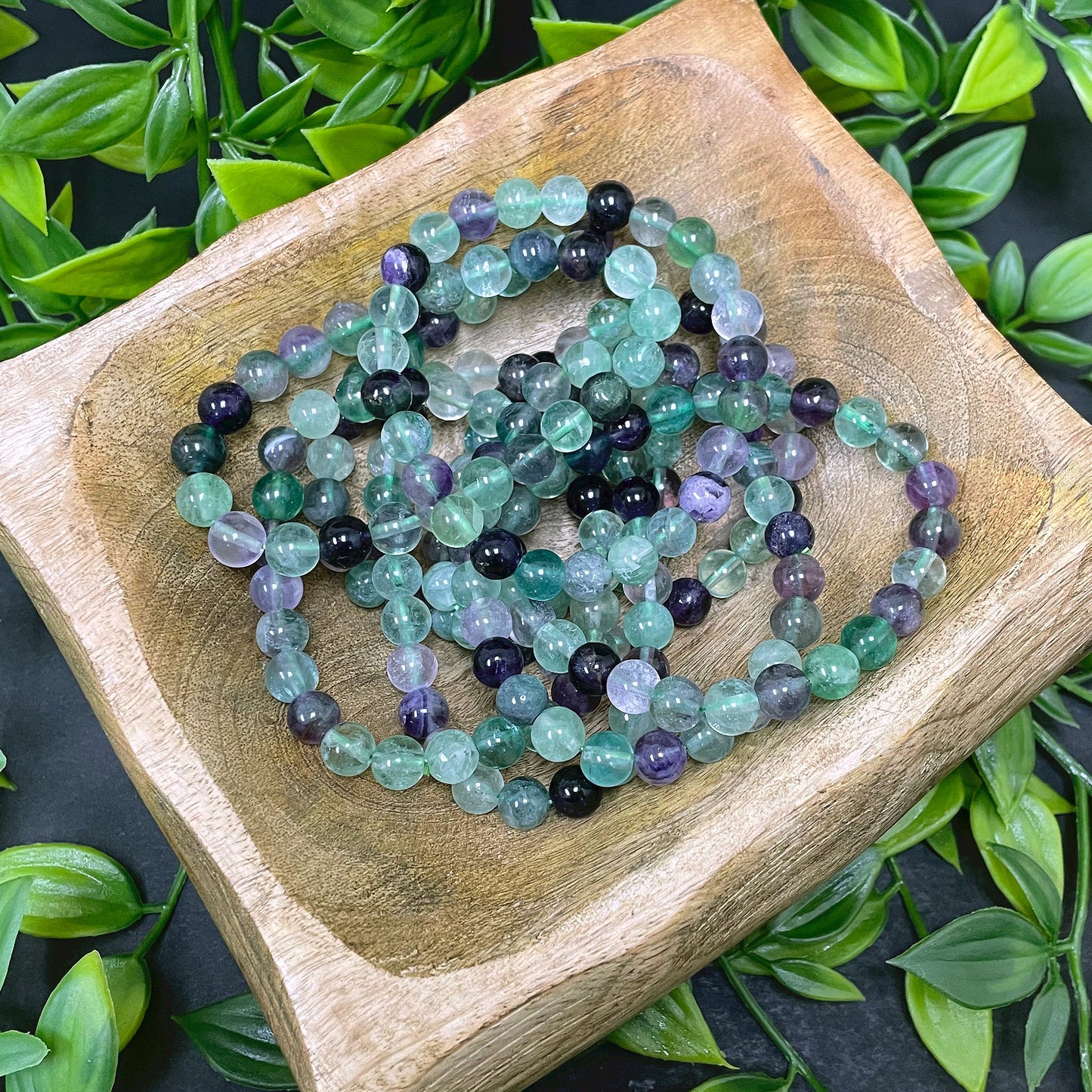 Fluorite Gemstone Unisex Handmade Stretch Bracelet - Gem Avenue