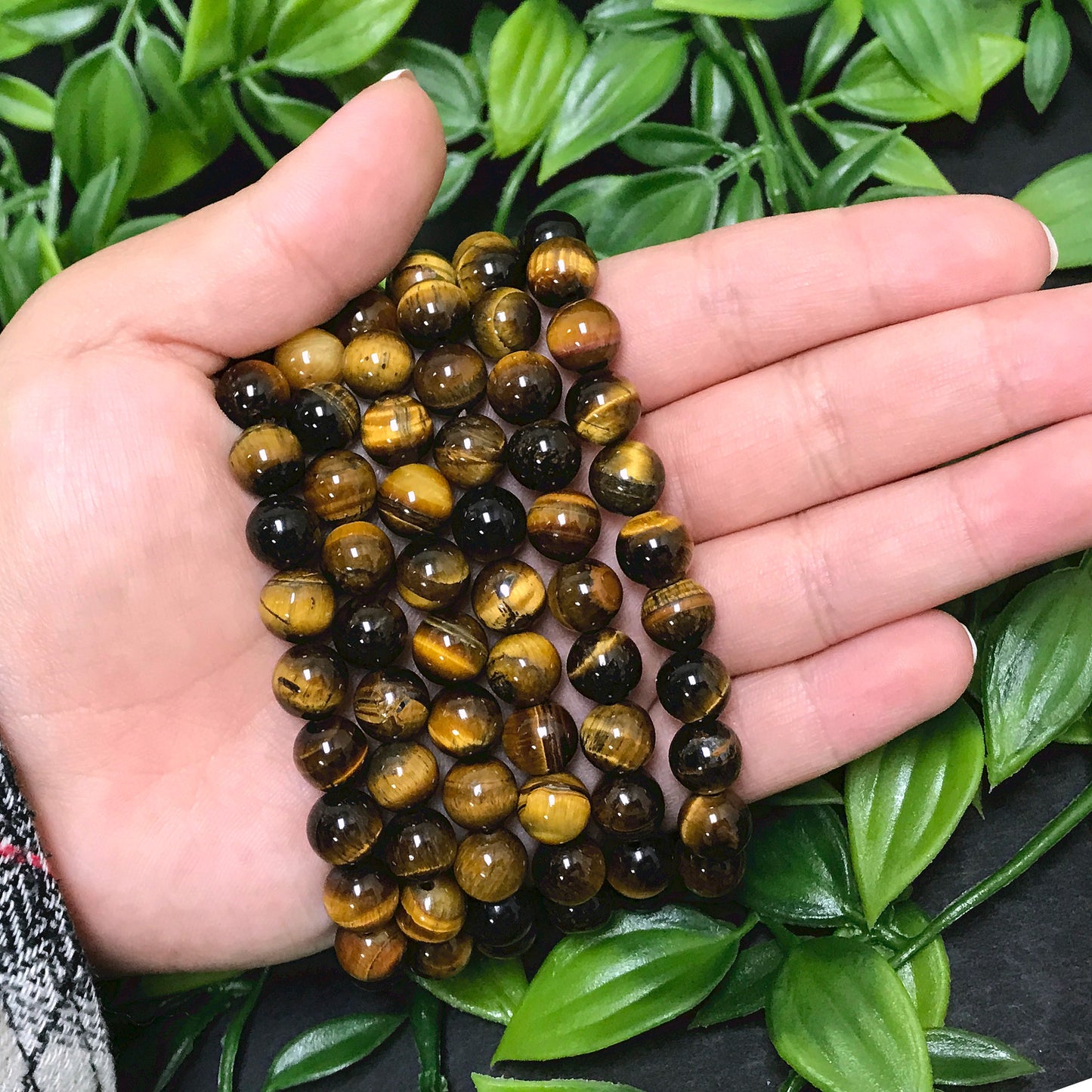 Brown Tiger Eye Gemstone Bead Handmade Stretch Unisex Bracelet - Gem Avenue