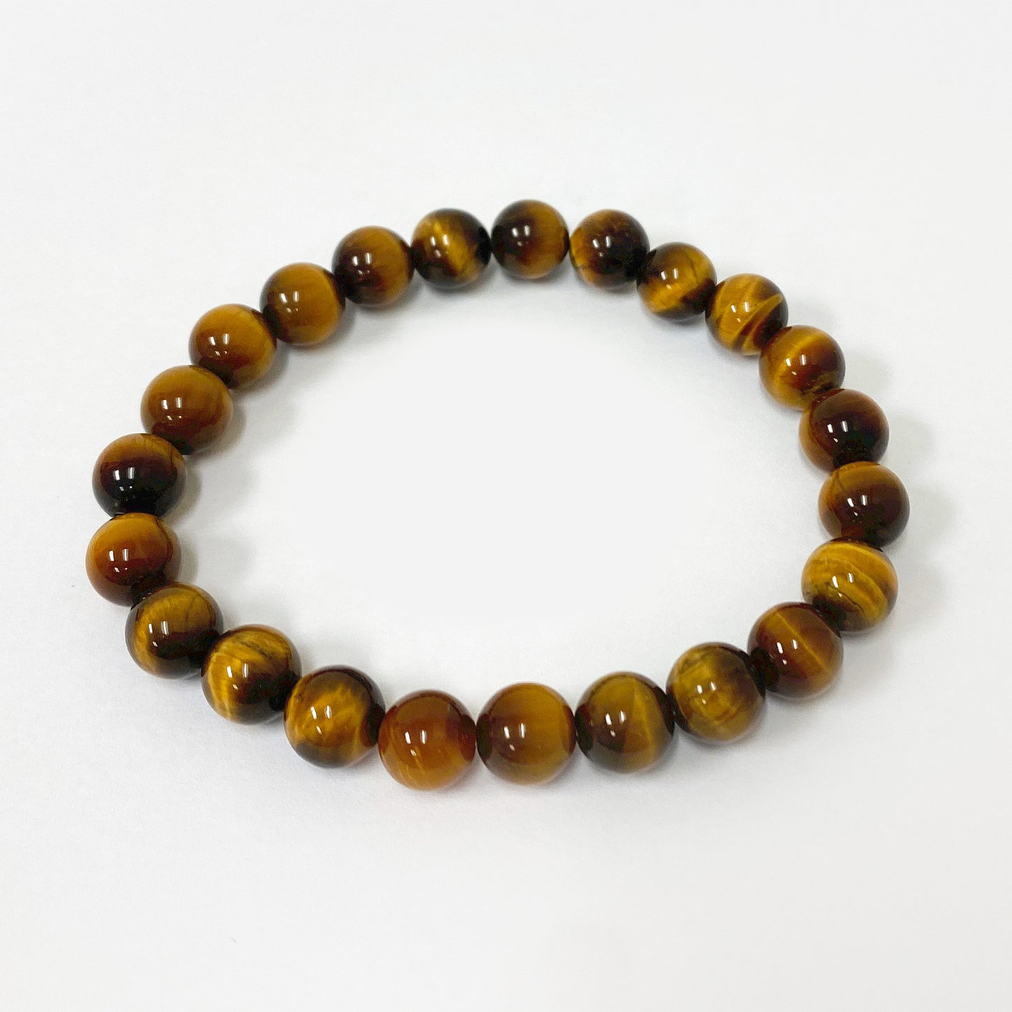 Brown Tiger Eye Gemstone Bead Handmade Stretch Unisex Bracelet - Gem Avenue