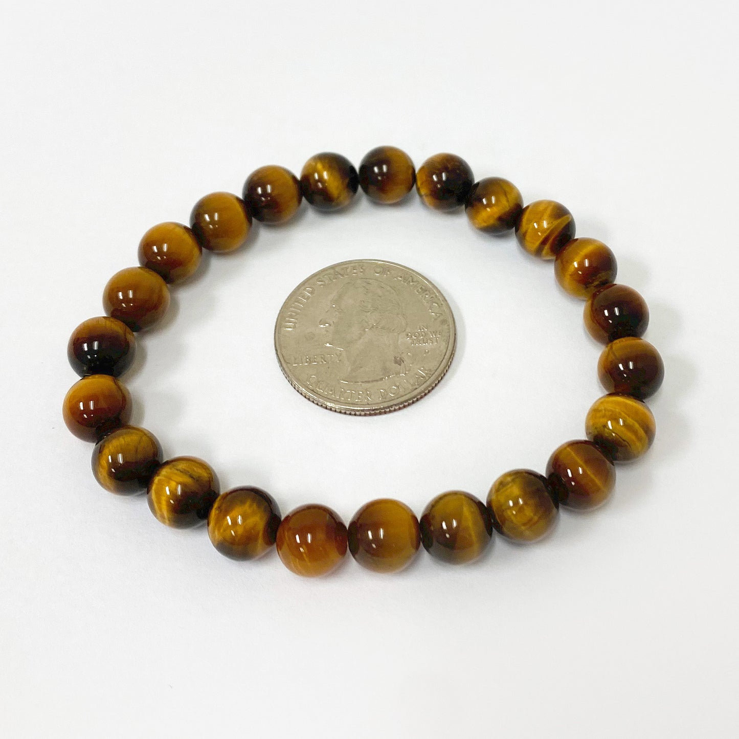 Brown Tiger Eye Gemstone Bead Handmade Stretch Unisex Bracelet - Gem Avenue