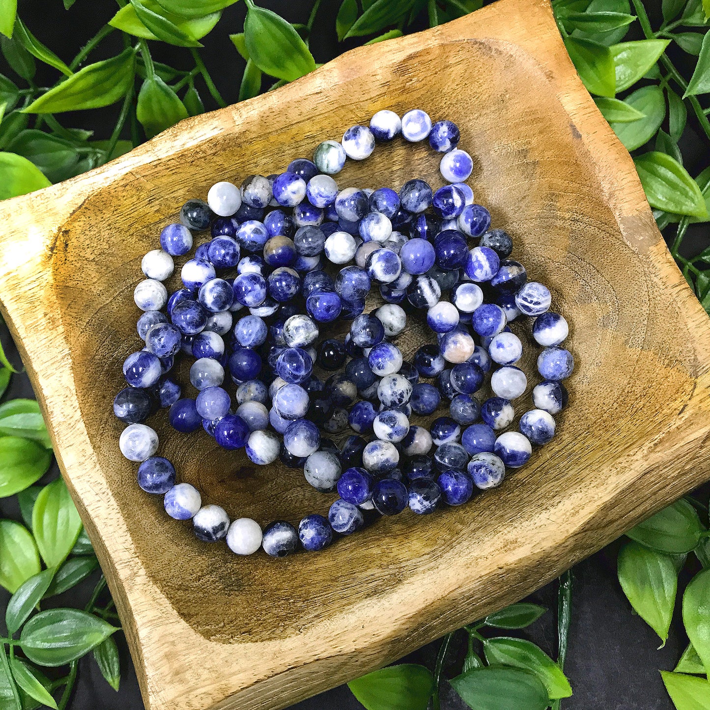 Natural Sodalite Gemstone Bead Handmade Stretch Unisex Bracelet - Gem Avenue
