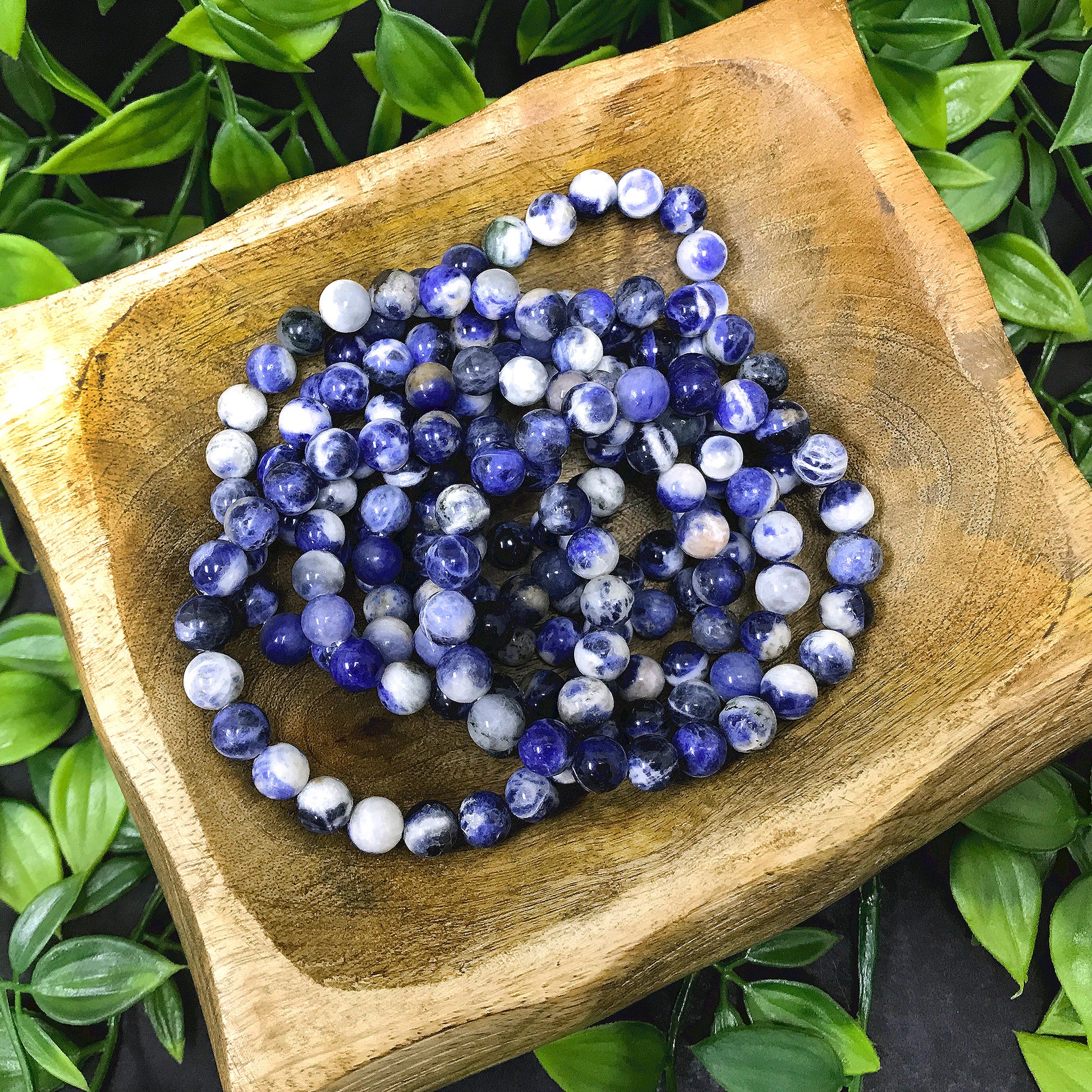 Natural Sodalite Gemstone Bead Handmade Stretch Unisex Bracelet - Gem Avenue
