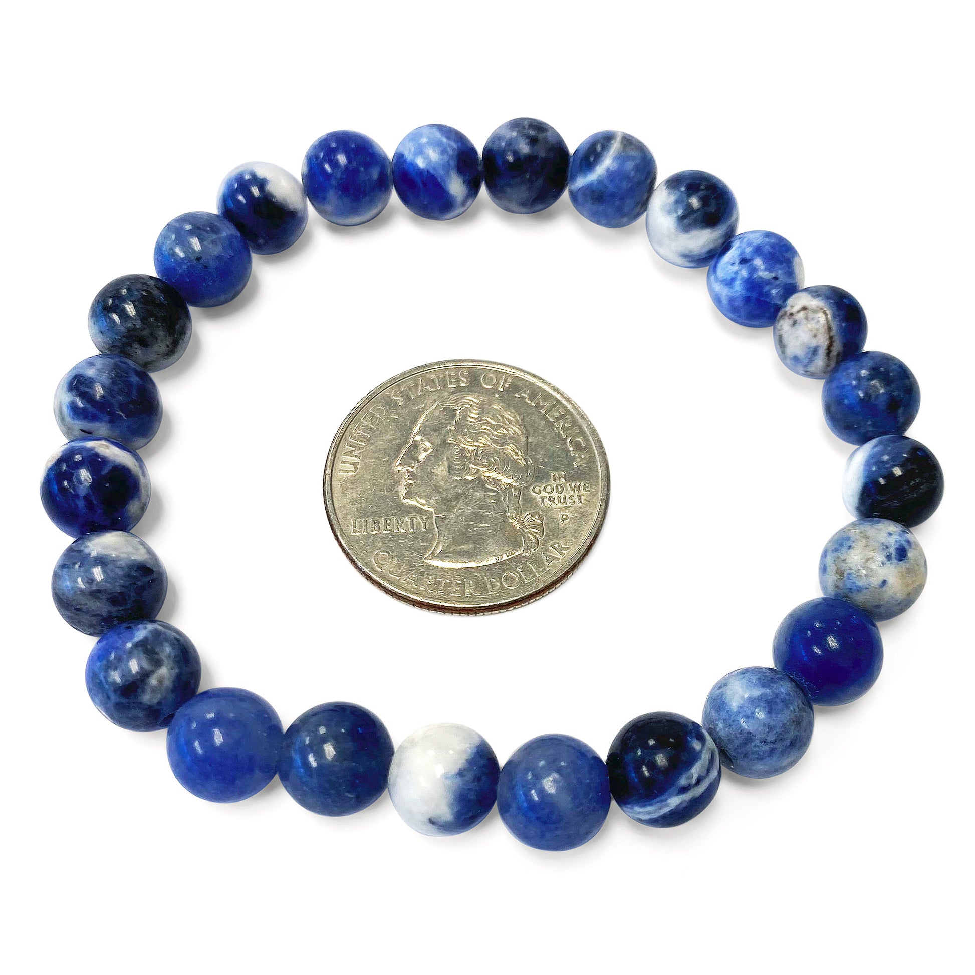 Natural Sodalite Gemstone Bead Handmade Stretch Unisex Bracelet - Gem Avenue