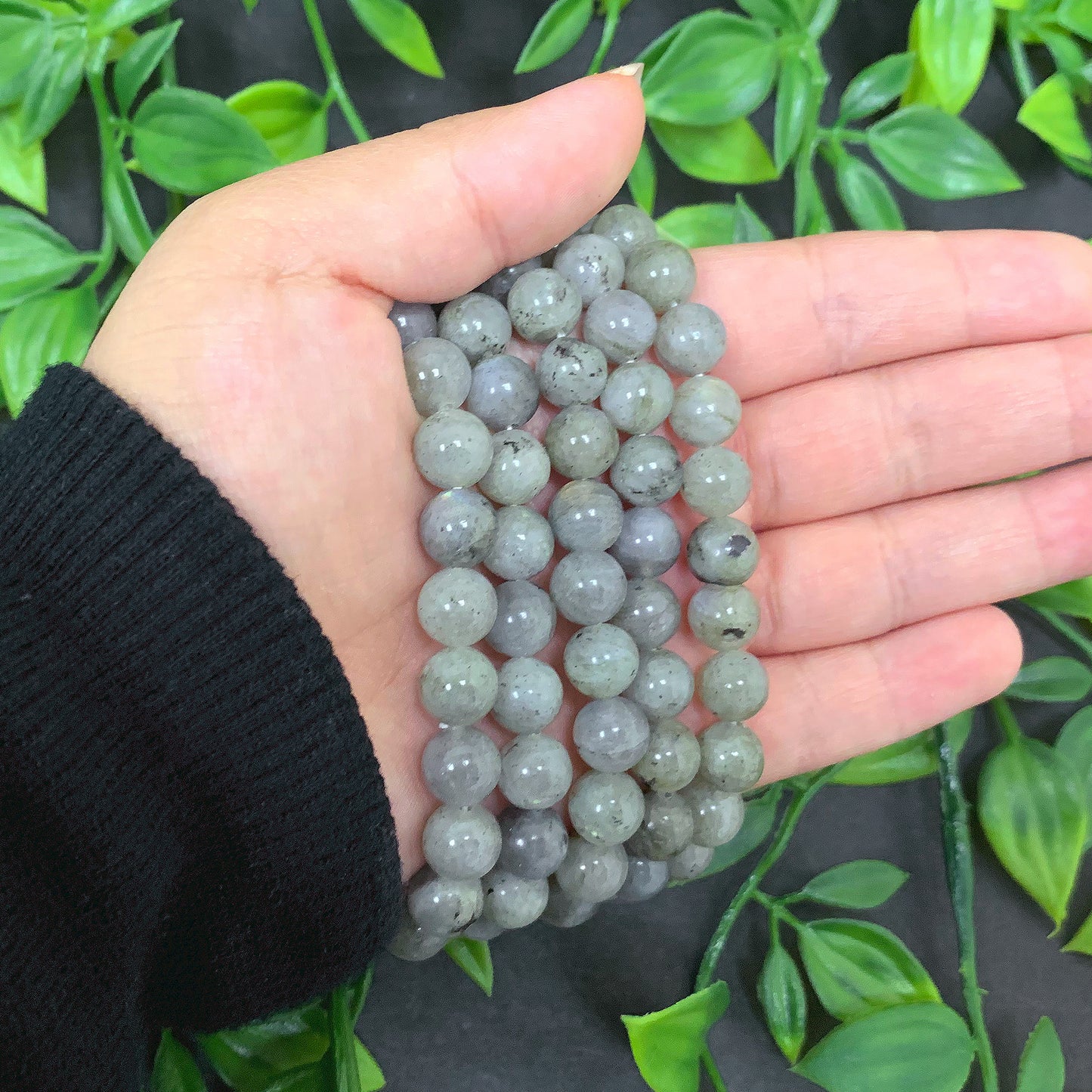 Labradorite Bead Unisex Handmade Stretch Bracelet - Gem Avenue