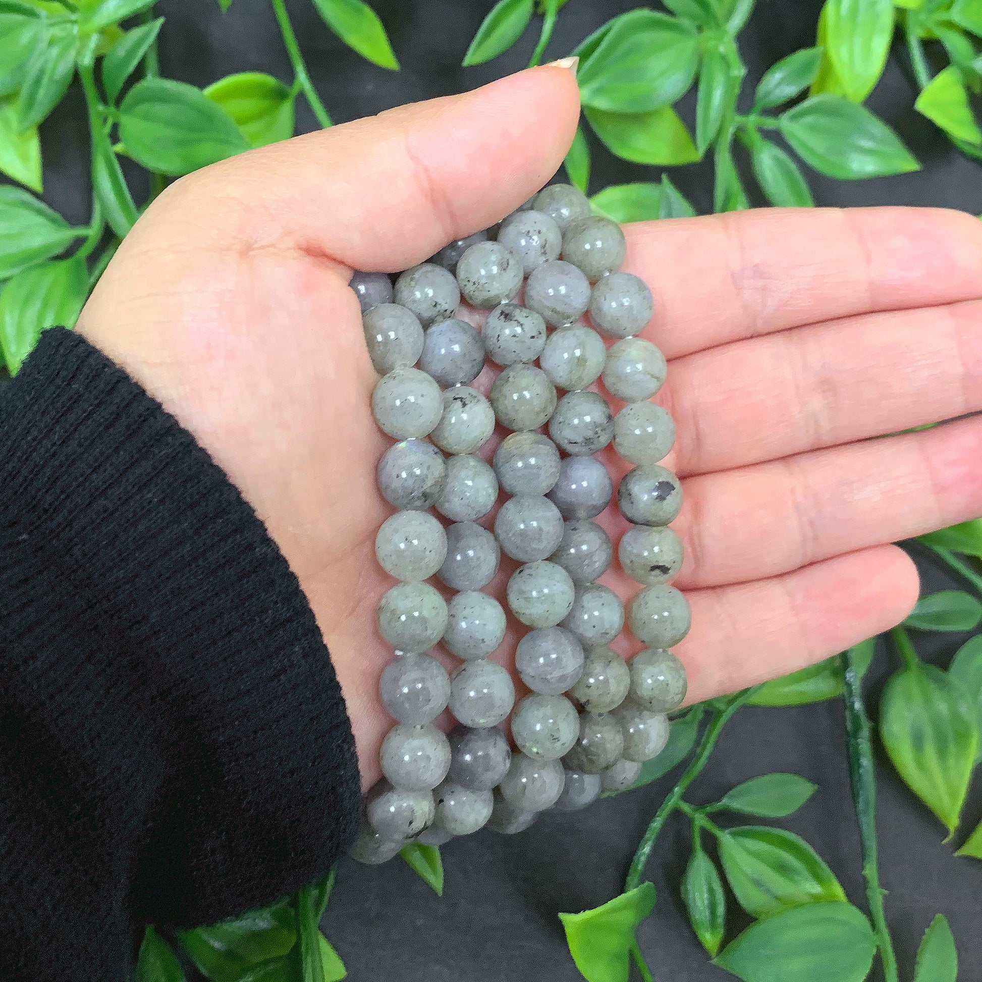 Labradorite Bead Unisex Handmade Stretch Bracelet - Gem Avenue