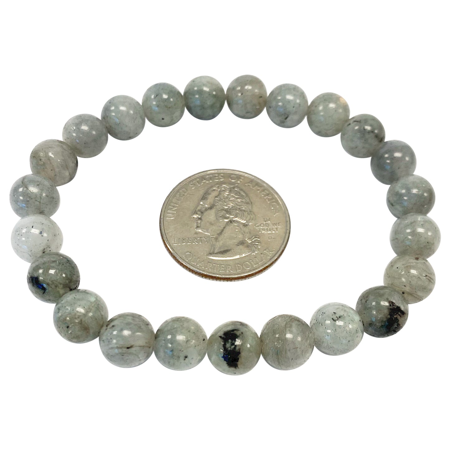 Labradorite Bead Unisex Handmade Stretch Bracelet - Gem Avenue