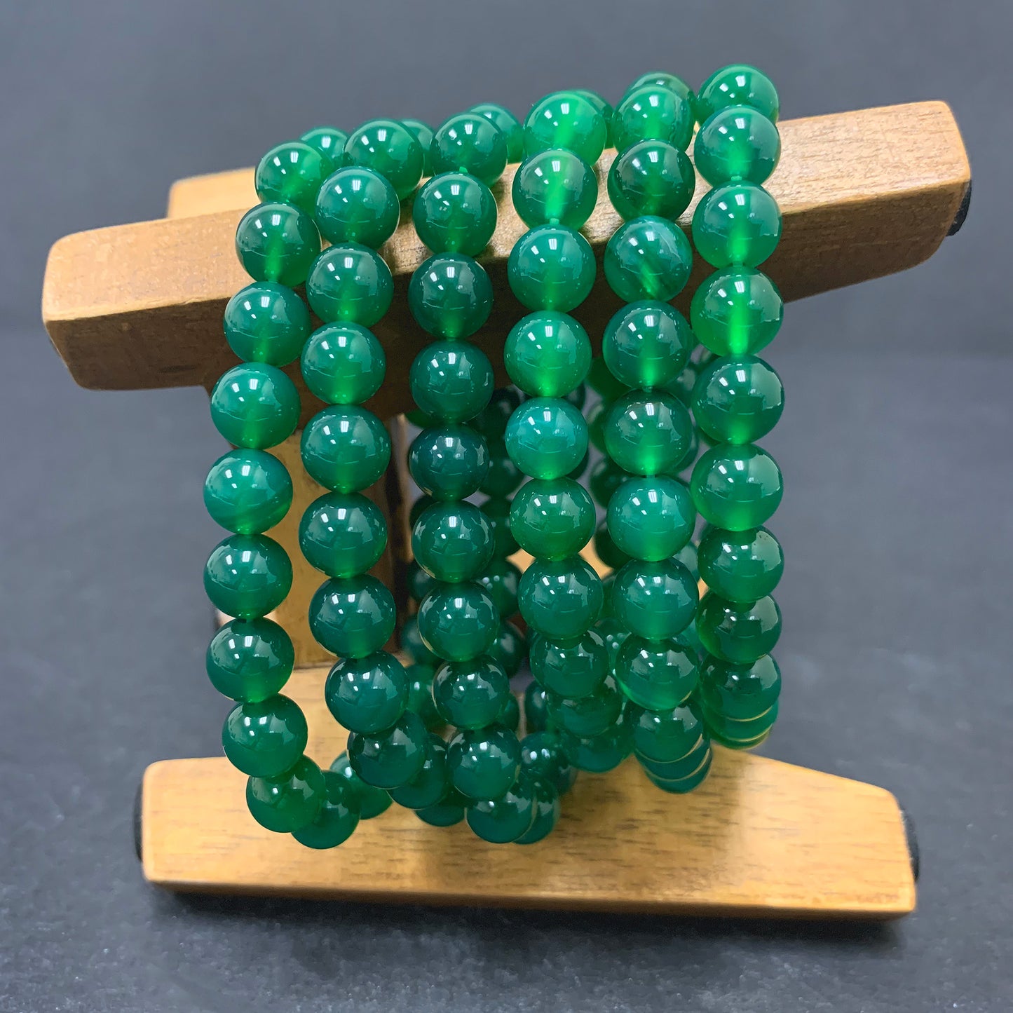 Green Agate Gemstone Beads Unisex Stretch Bracelet - Gem Avenue