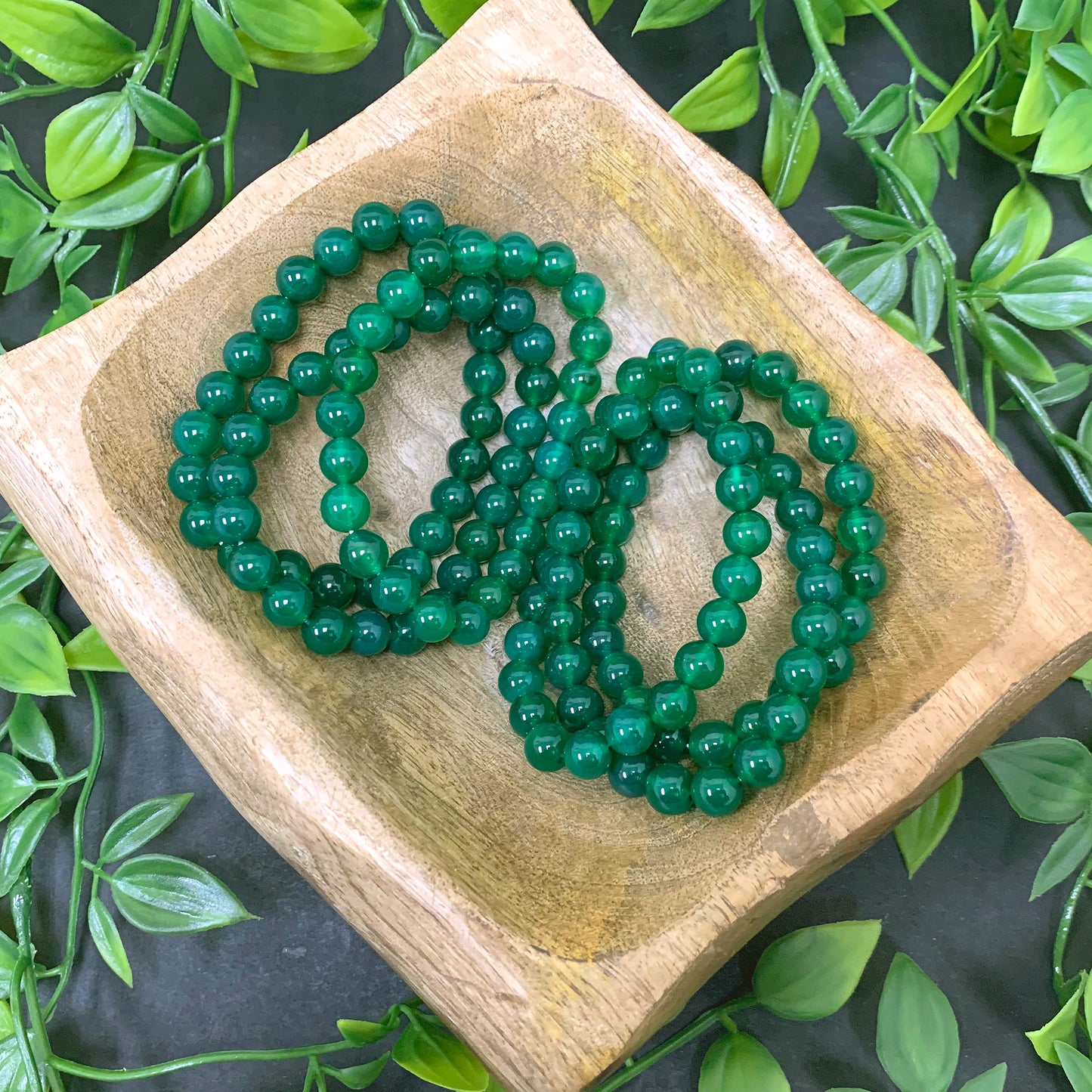 Green Agate Gemstone Beads Unisex Stretch Bracelet - Gem Avenue