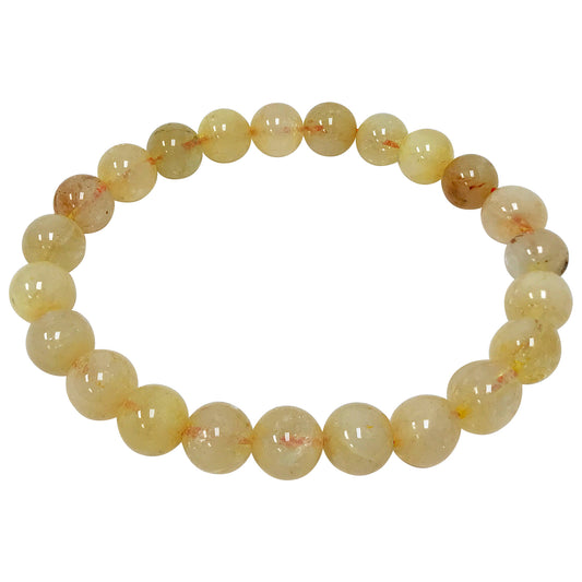 Natural Citrine Gemstone Bead Handmade Stretch Unisex Bracelet - Gem Avenue