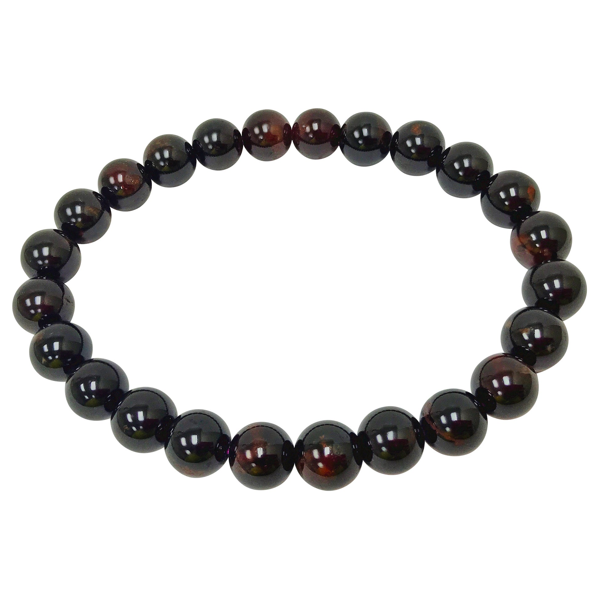 Garnet Gemstone Bead Unisex Stretch Bracelet - Gem Avenue