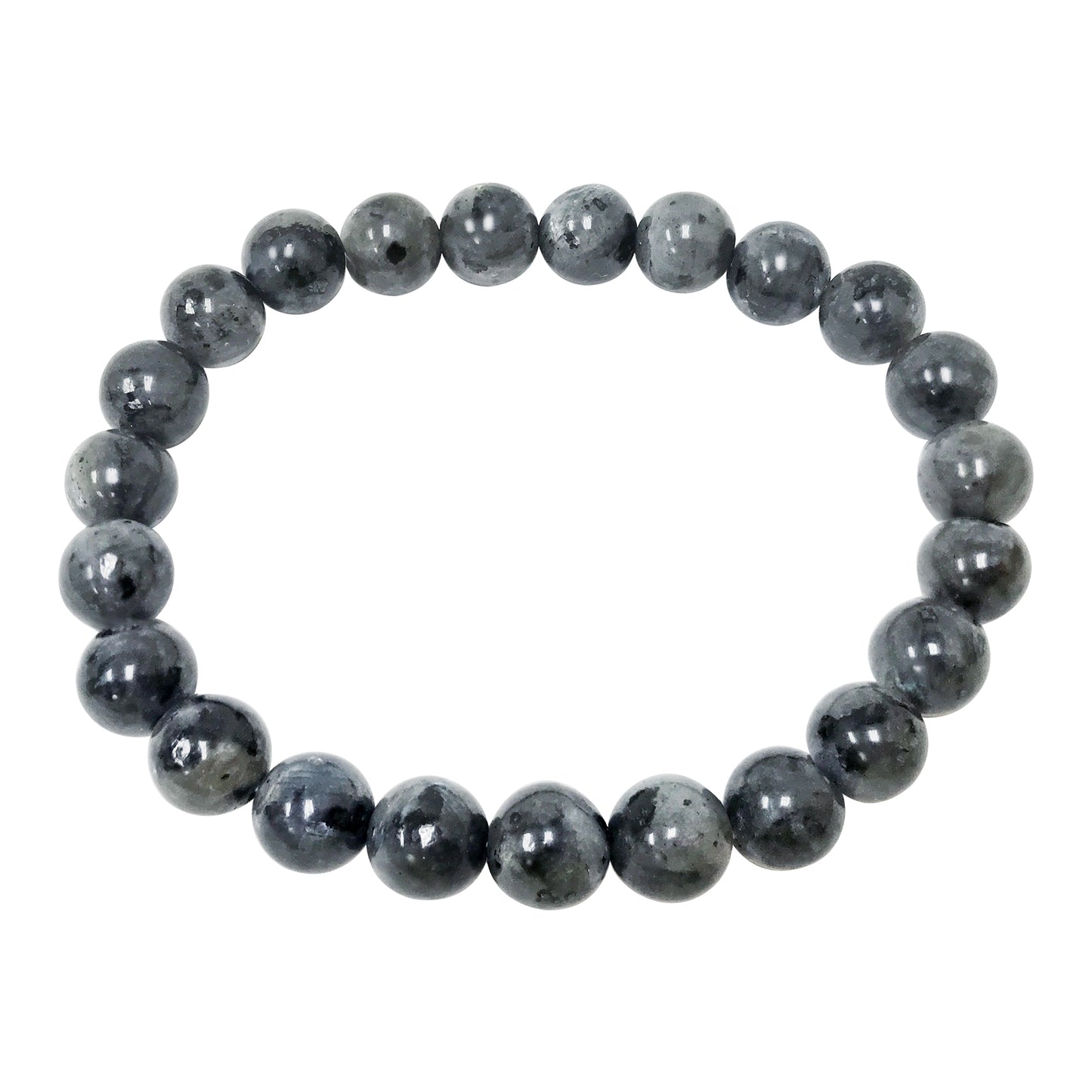 Larvikite Gemstone Bead Unisex Stretch Bracelet - Gem Avenue