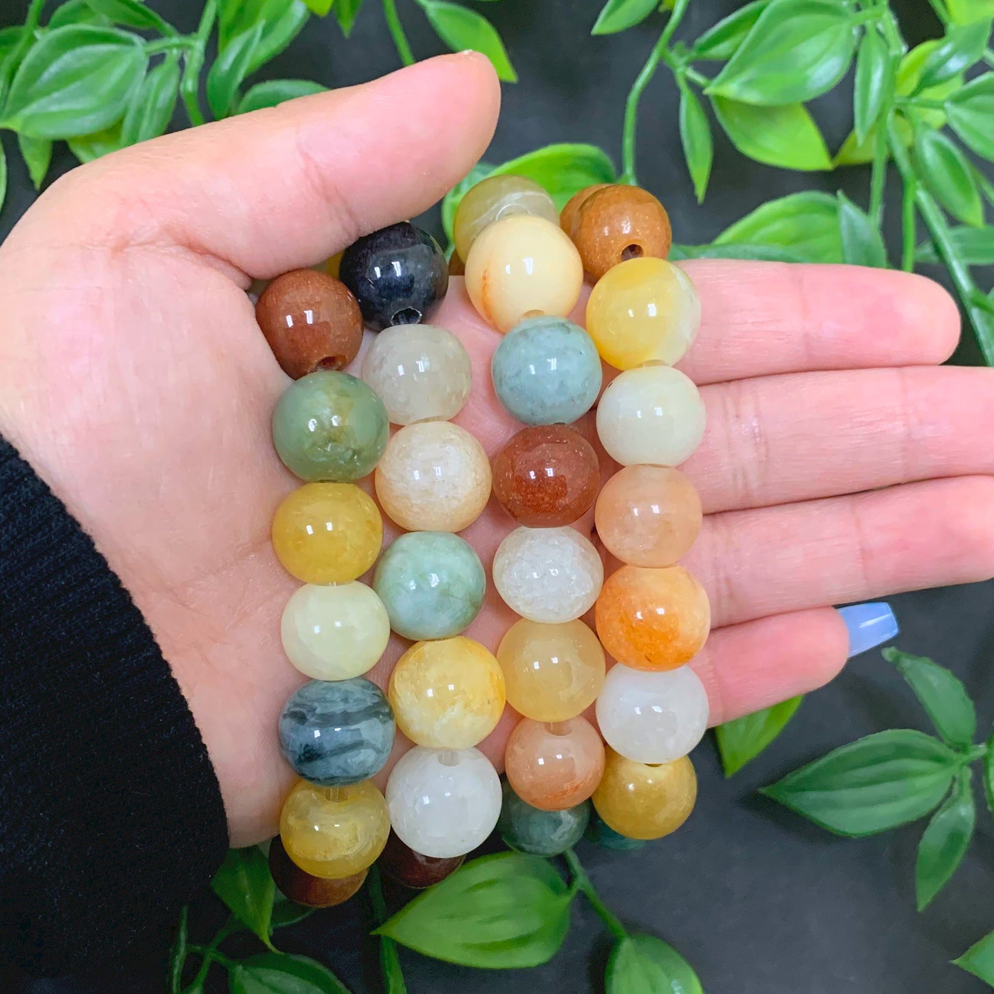 Agate Gemstone Bead Unisex Handmade Stretch Bracelet - Gem Avenue