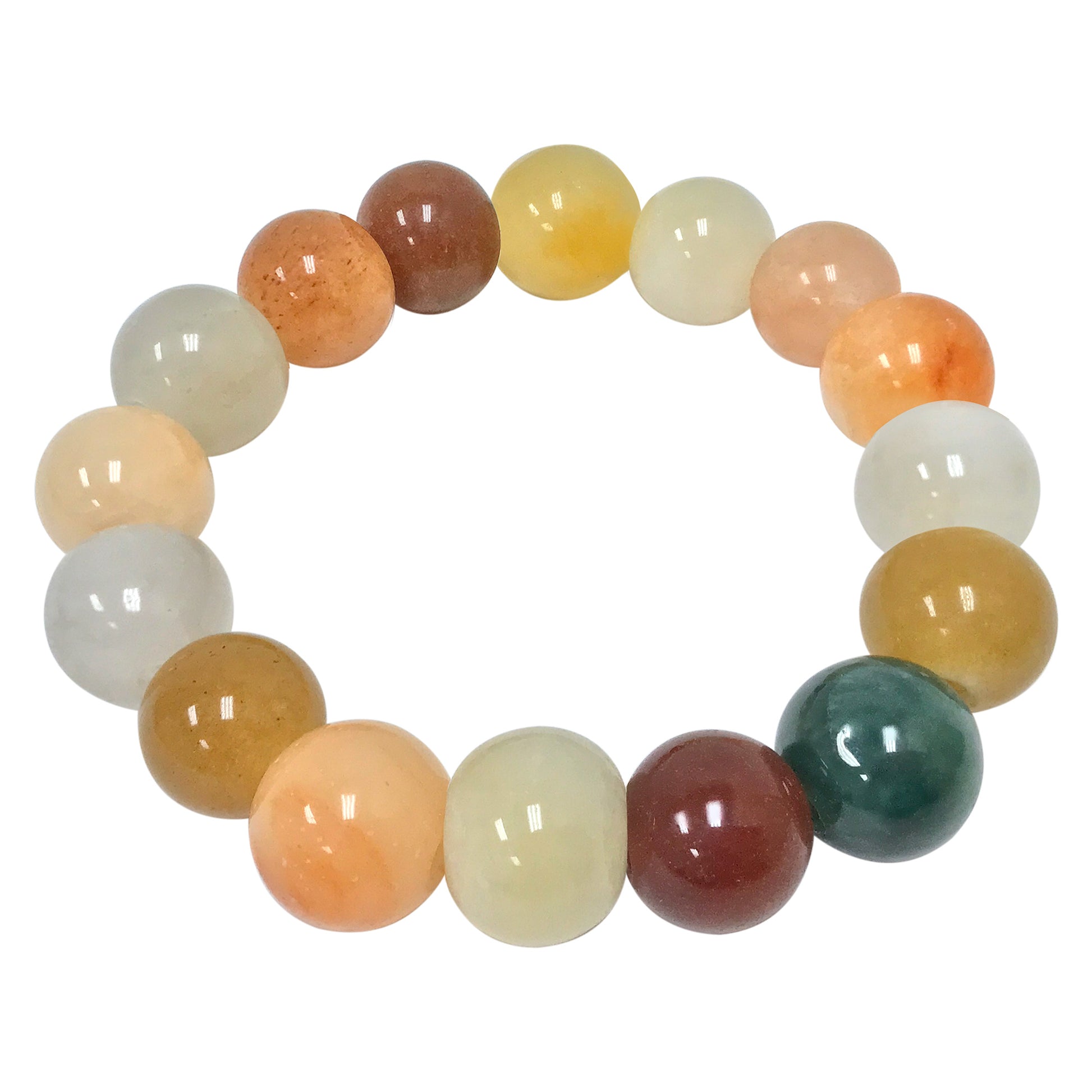 Agate Gemstone Bead Unisex Handmade Stretch Bracelet - Gem Avenue