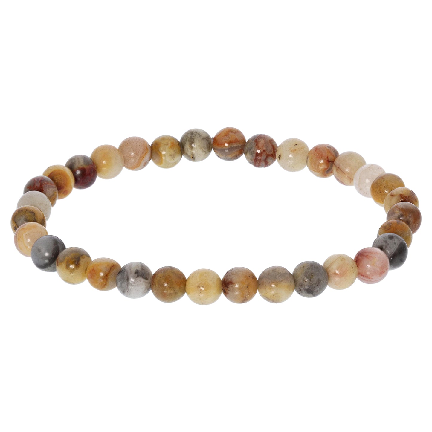 Crazy Lace Agate 10mm Round Beads Handmade Stretch Unisex Bracelets-Gem Avenue
