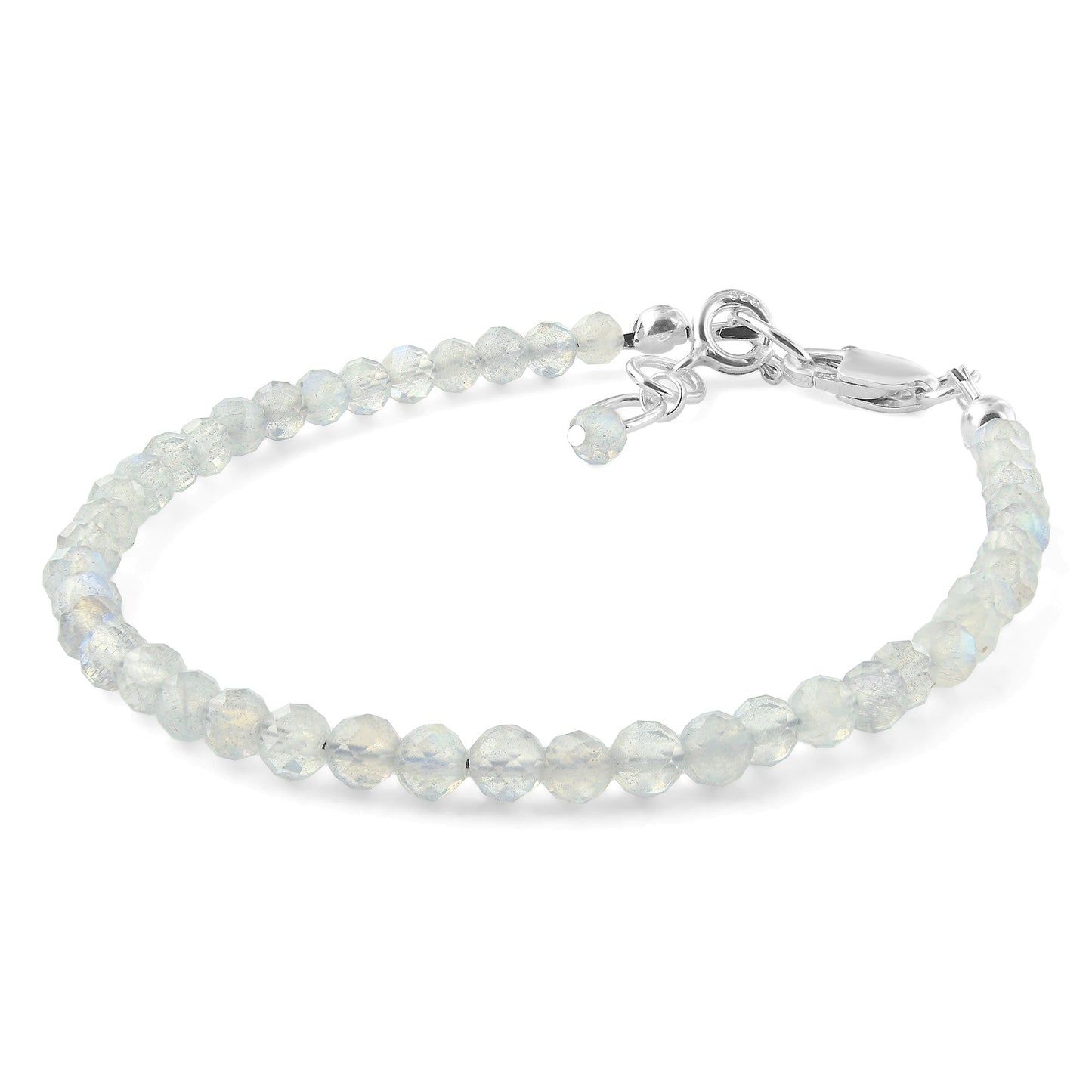 Natural Labradorite Beads 925 Silver Clasp Gemstone Bracelets - Gem Avenue