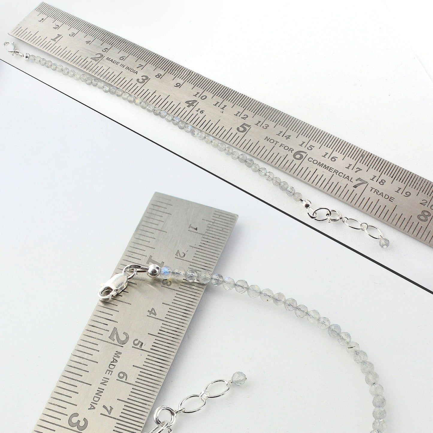 Natural Labradorite Beads 925 Silver Clasp Gemstone Bracelets - Gem Avenue