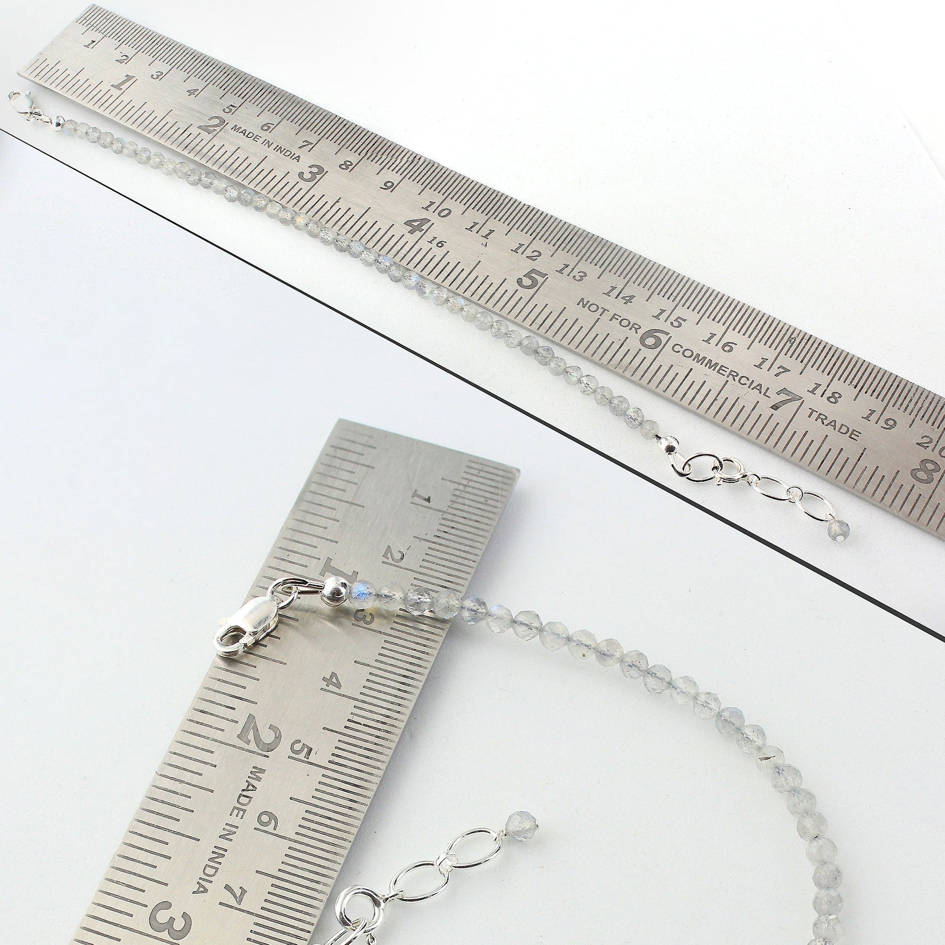 Natural Labradorite Beads 925 Silver Clasp Gemstone Bracelets - Gem Avenue