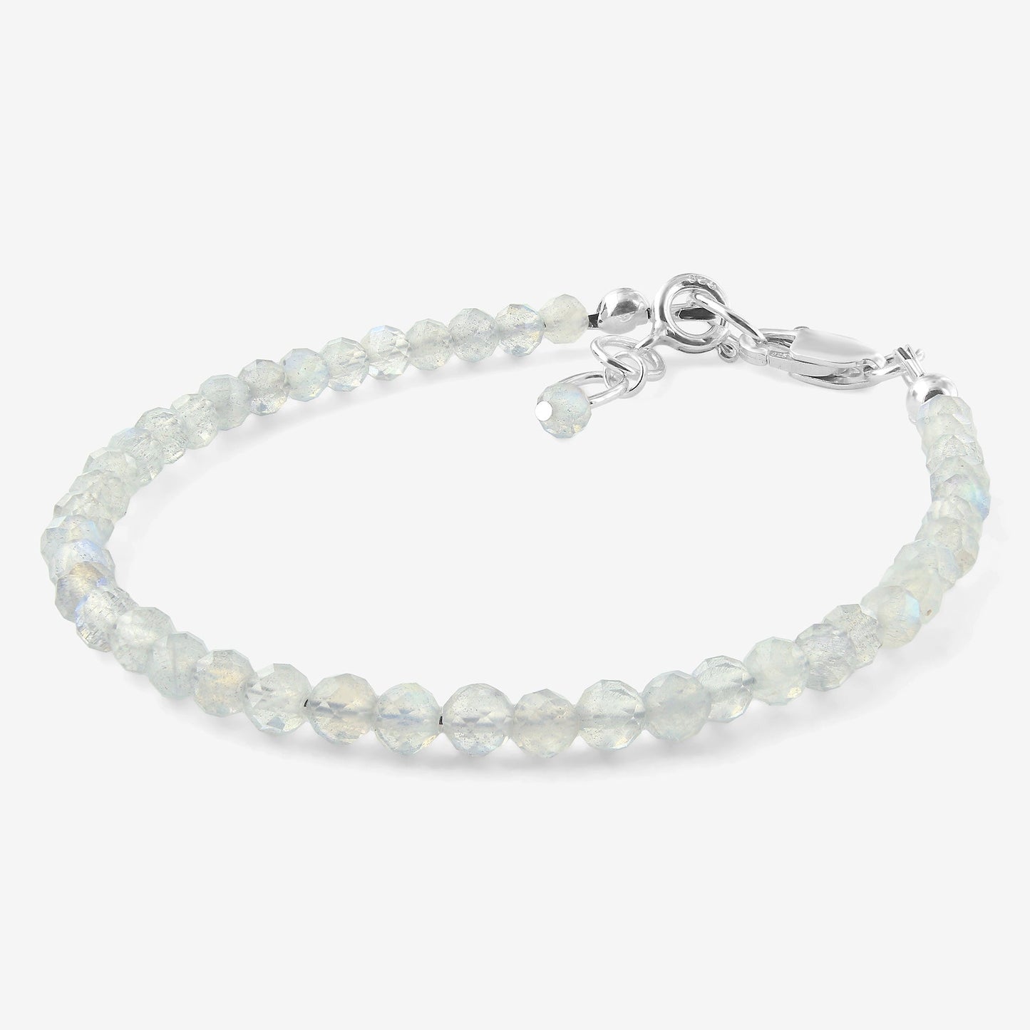 Natural Labradorite Beads 925 Silver Clasp Gemstone Bracelets - Gem Avenue