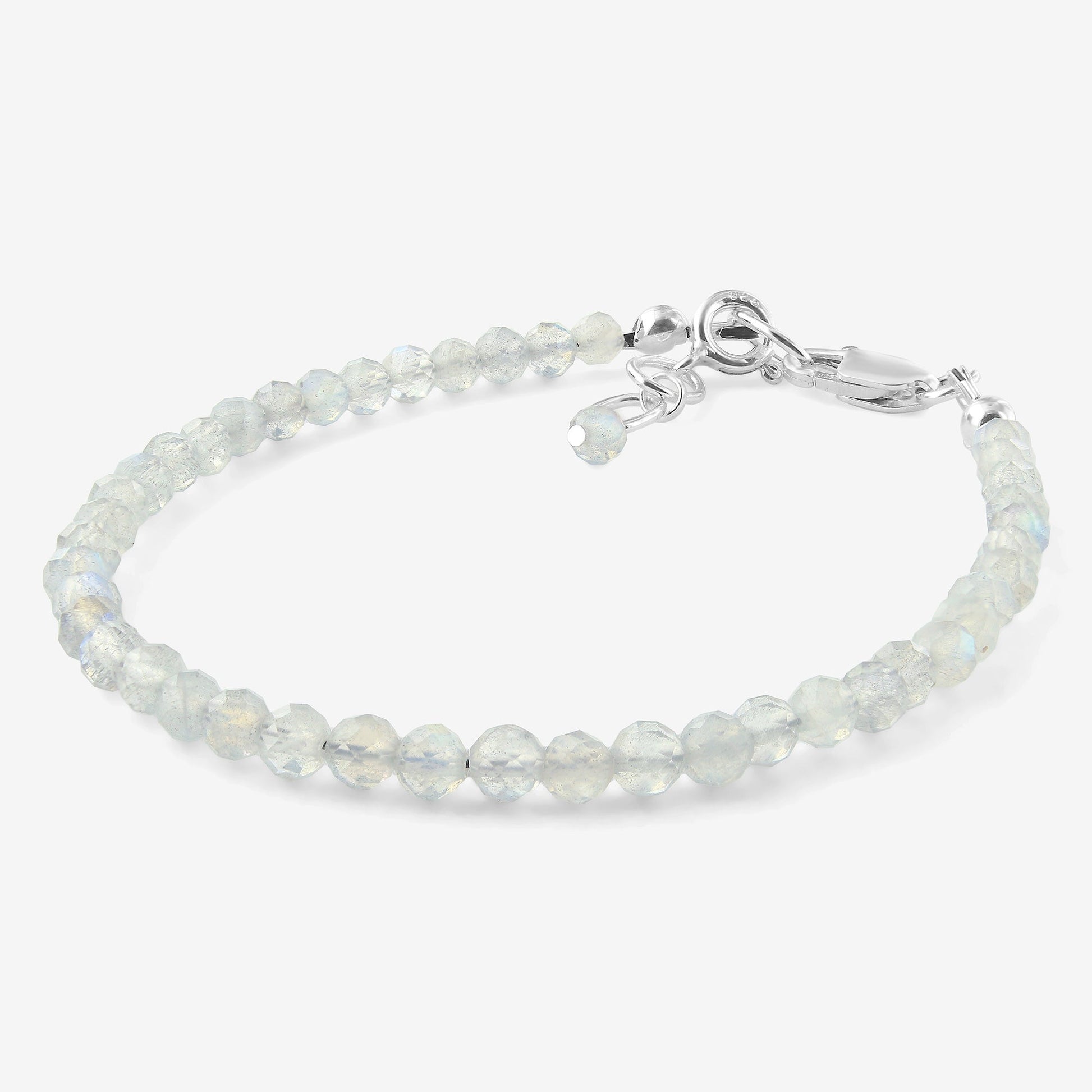 Natural Labradorite Beads 925 Silver Clasp Gemstone Bracelets - Gem Avenue