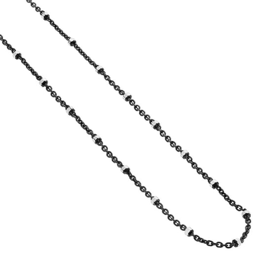 Italian 925 Sterling Silver Black Rhodium Plated Chain Necklace - Gem Avenue